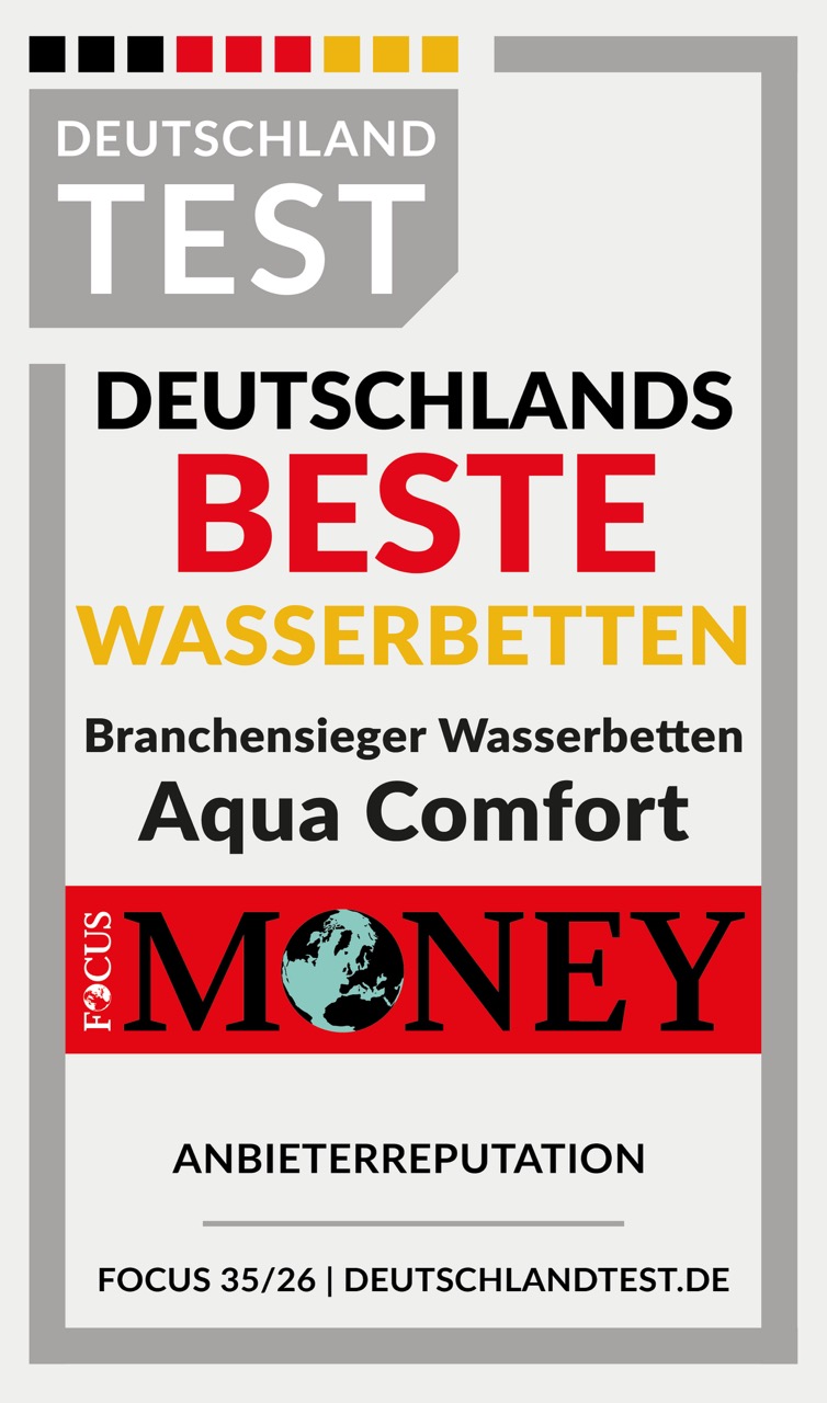 Deutschland Test Siegel: Deutschlands Beste Wasserbetten 2026, Branchensieger Aqua Comfort