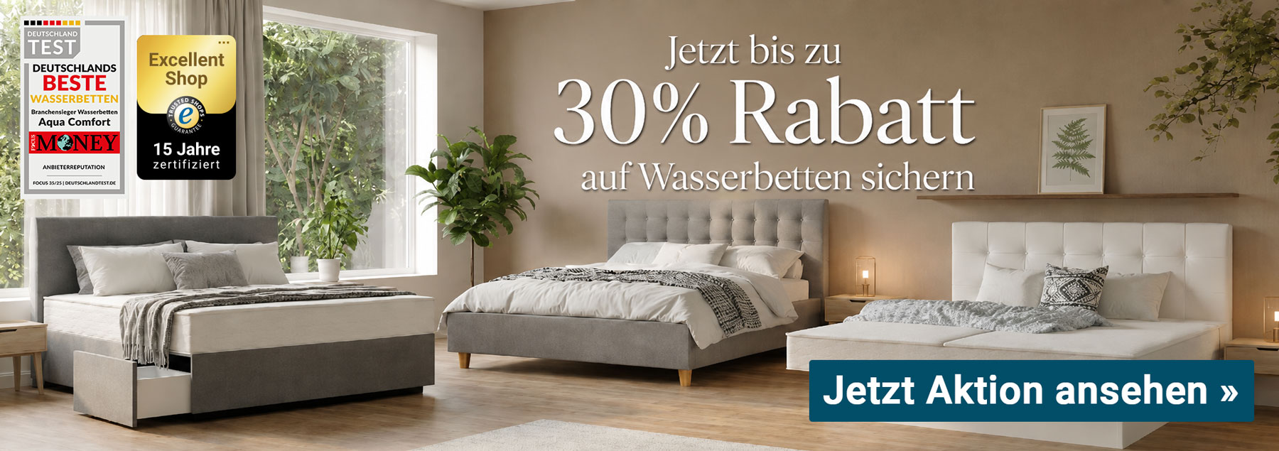 Bis 30% Rabatt auf Wasserbetten