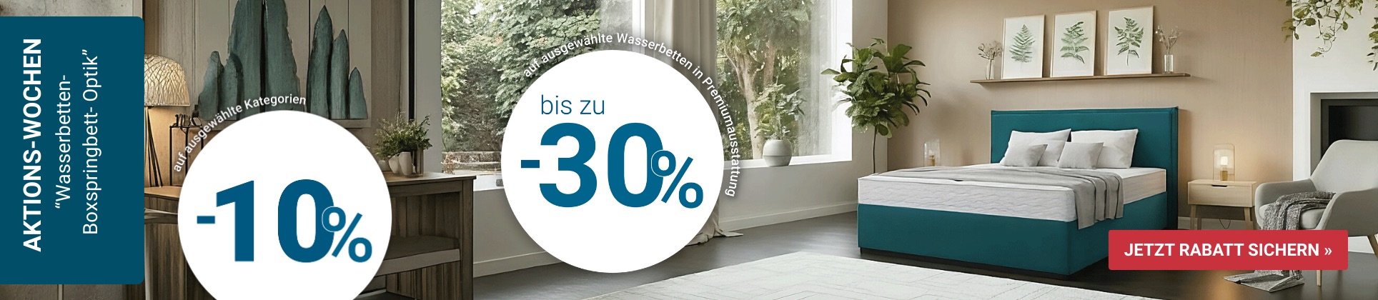 50% Rabatt auf die Best-of-Ausstattung unserer Wasserbetten