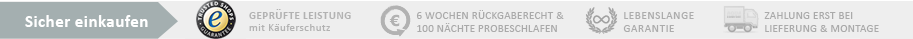 Wasserbett sicher kaufen dank Trusted Shops und eKomi Kontrolle
