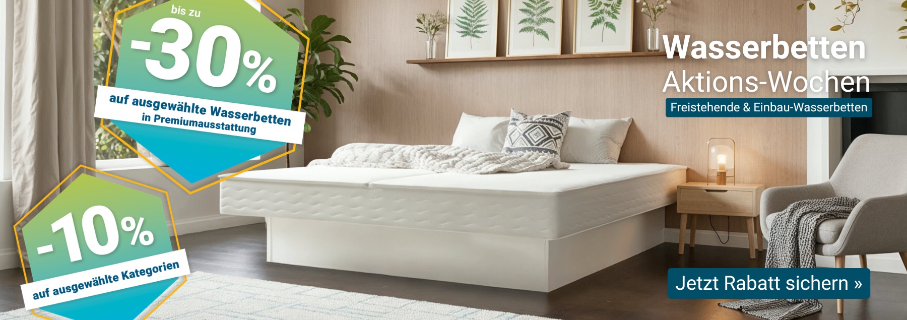 10-30% Rabatt auf Wasserbetten
