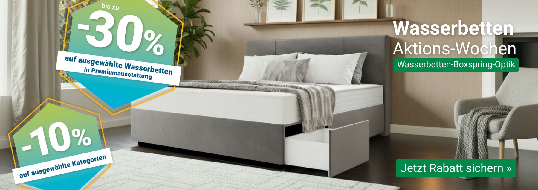 10-30% Rabatt auf Wasserbetten