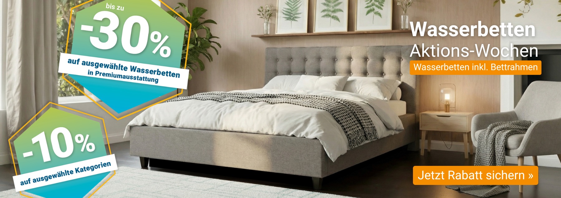 10-30% Rabatt auf Wasserbetten