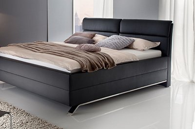 Wasserbett Lou in Kunstleder schwarz