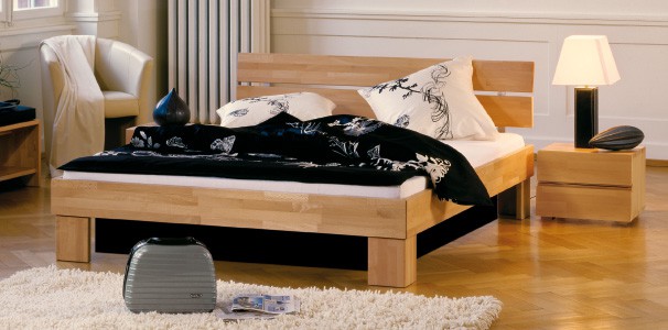 Gelbett mit Woodline Bettrahmen + Duo Kopfteil