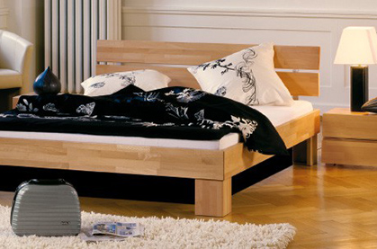 Wasserbett mit Woodline Bettrahmen + Duo Kopfteil