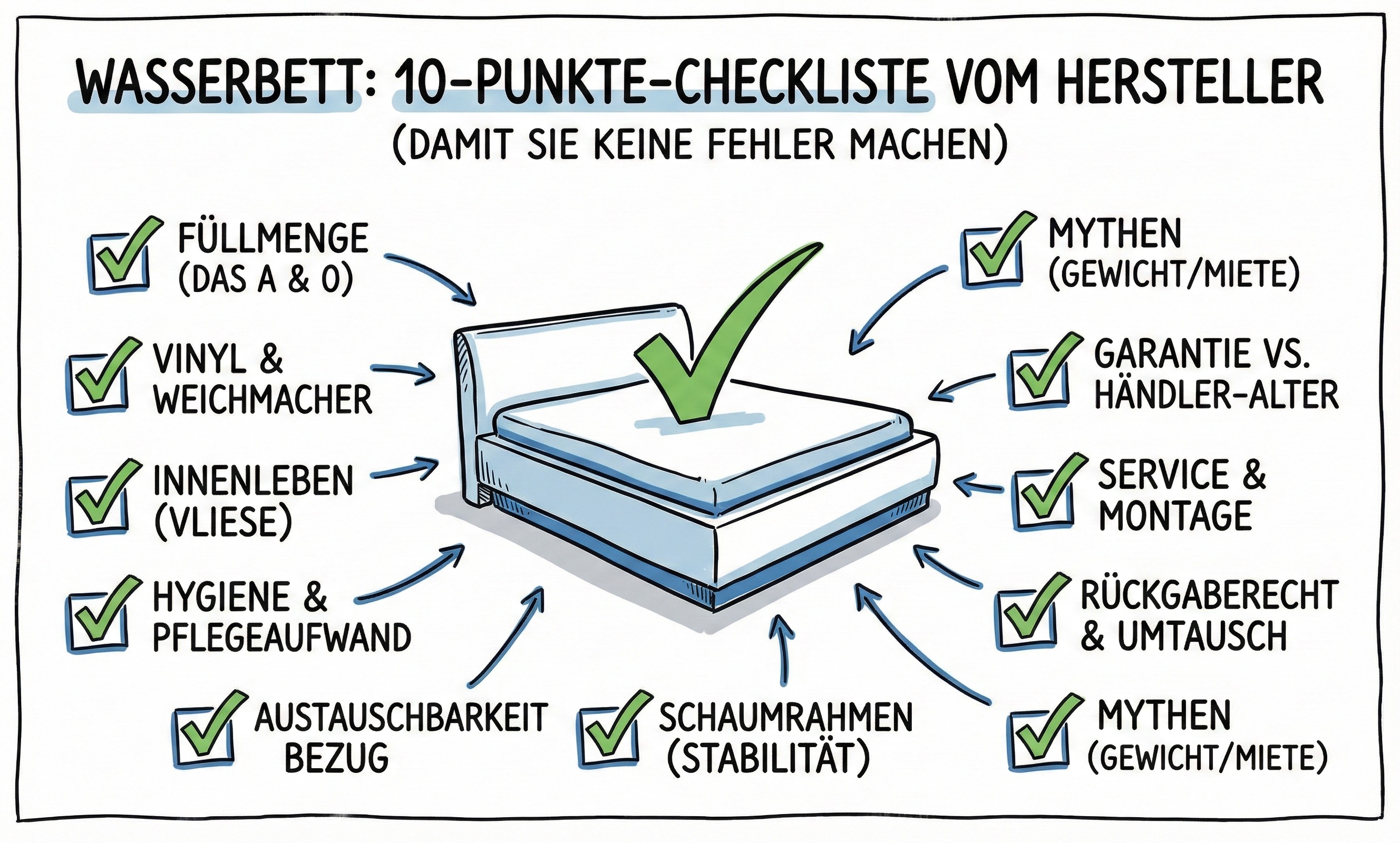 wasserbetten checkliste