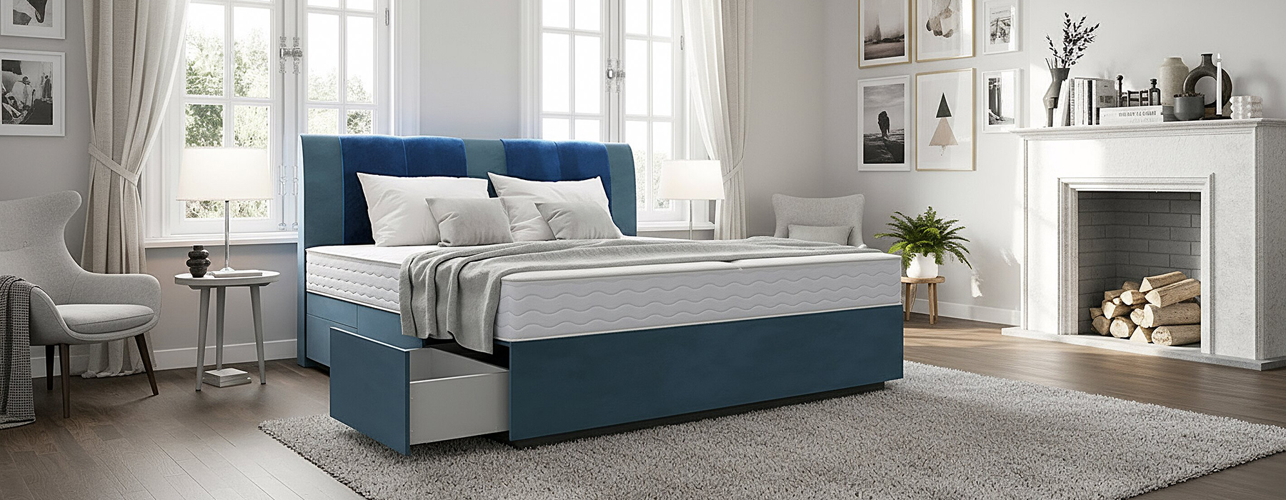 Wasserbett in Boxspringbett Optik