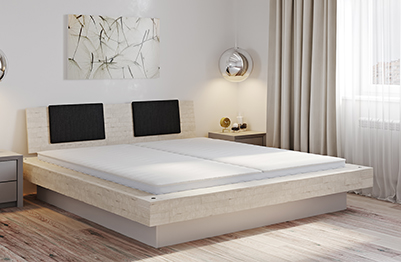 Wasserbett mit Massivholz Bettrahmen Factory line Bloc