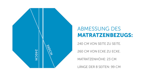 Wasserbett-Bezug 8-eckig Frottee