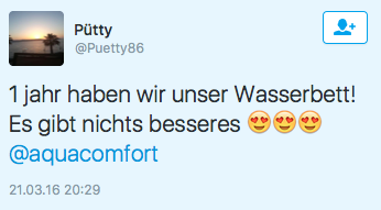 Wasserbett Erfahrung eines Aqua Comfort Wasserbetten Kunden, der gute Erfahrungen mit seinem Wasserbett gemacht hat