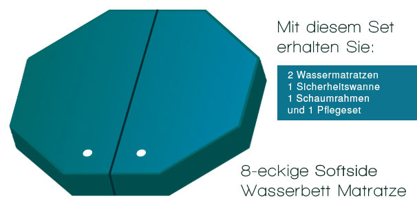 wasserbett wassermatratze achteckig