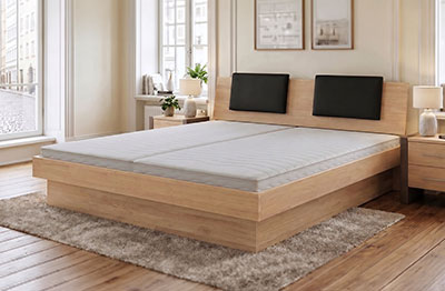 Produktbild f&uuml;r Wasserbett Domenique komplett mit Buche Massivholz-Bettrahmen un