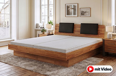 Wasserbett Domenique � Eiche-Massivholz und Holzkopfteil