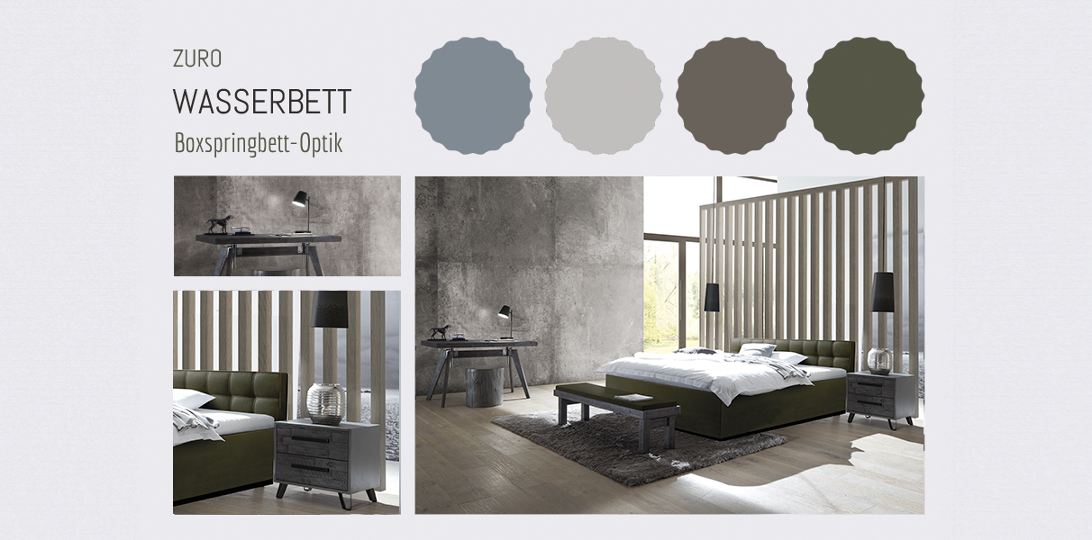 Boxspring-Wasserbett mit Zoja M Kopfteil