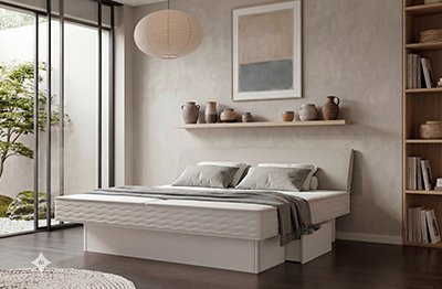 Classic oder Split-Wasserbett mit Schubladen und Kopfteil