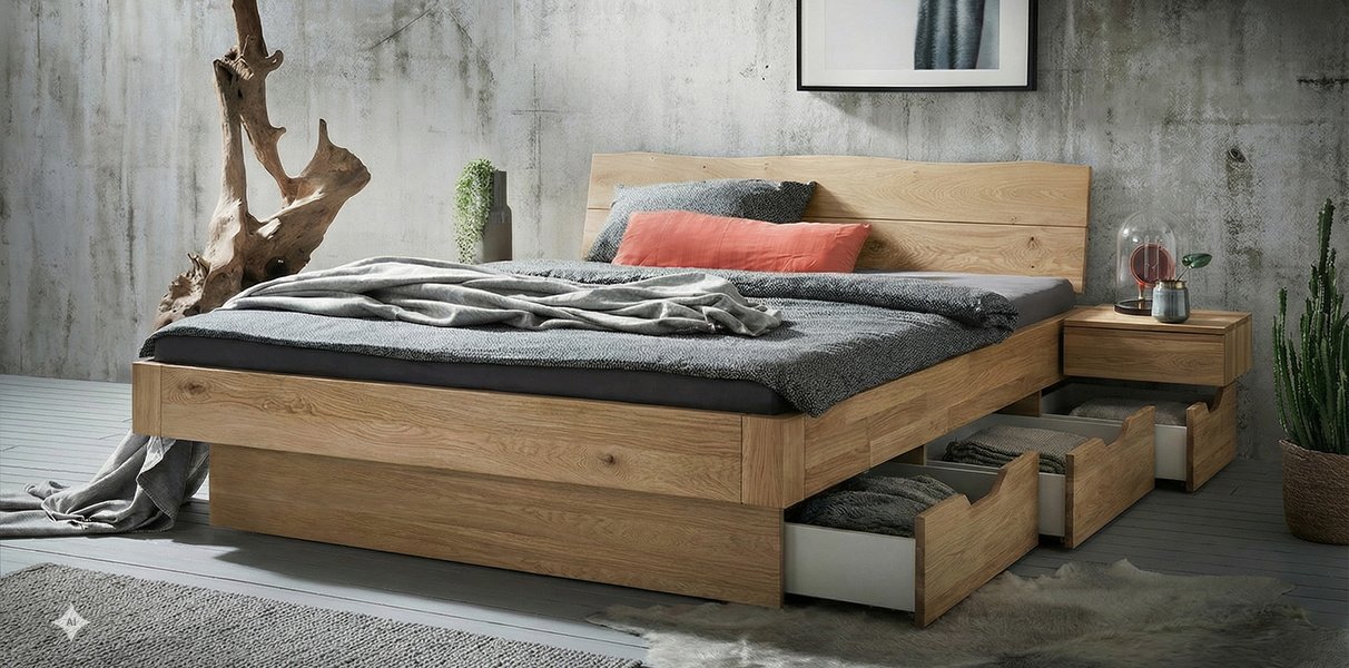 Cleveland Wasserbett mit Schubladen in Wildeiche Abbildung 1