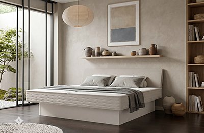Classic oder Split Wasserbett komplett mit gepolstertem Kopfteil