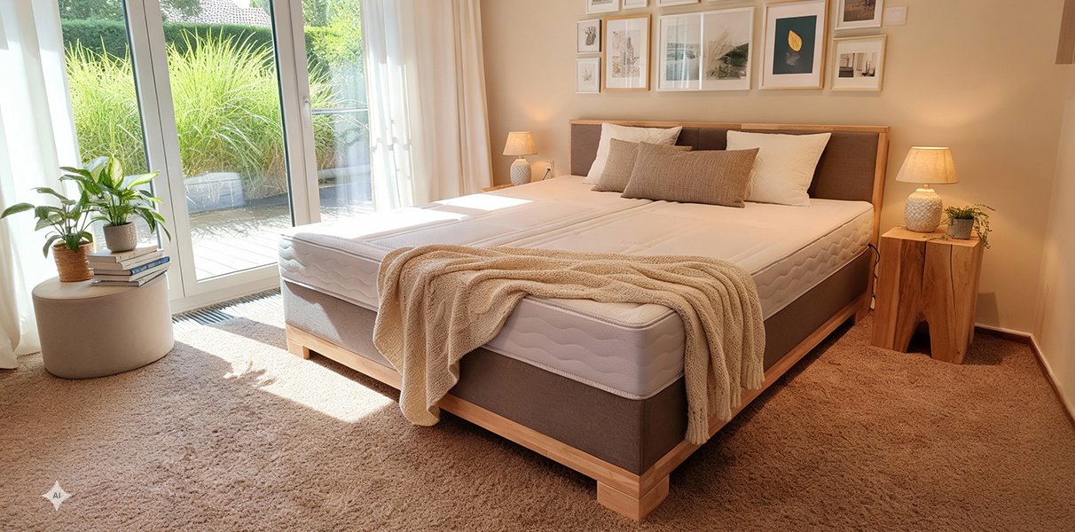 Wasserbett Alpin mit Massivholzumrandung in Boxspring-Optik Abbildung 1