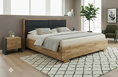 Wasserbett mit Malm� Bettrahmen Eiche oder Buche und Kopfteil