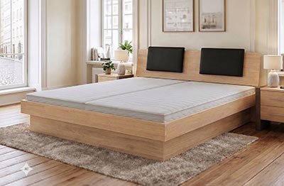 Wasserbett Domenique komplett mit Buche Massivholz-Bettrahmen und Kopfteil