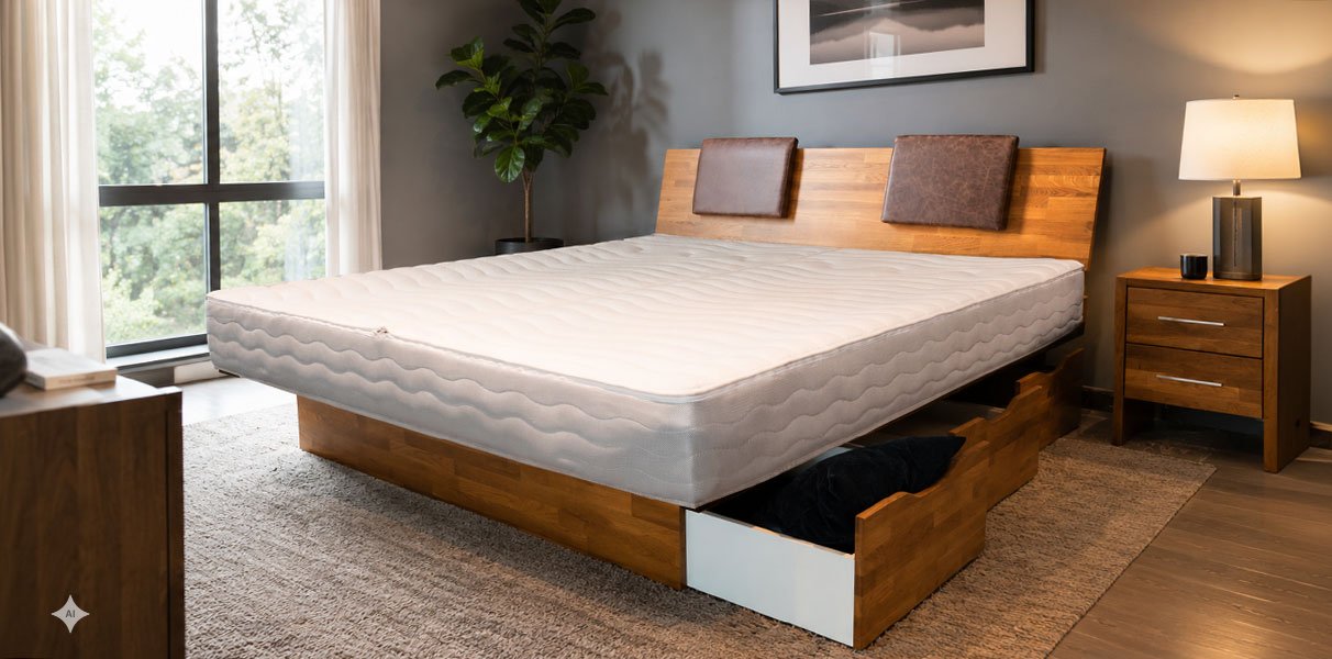 Classic-Split Wasserbett mit Massiv-Kopfteil & Schublade Abbildung 1