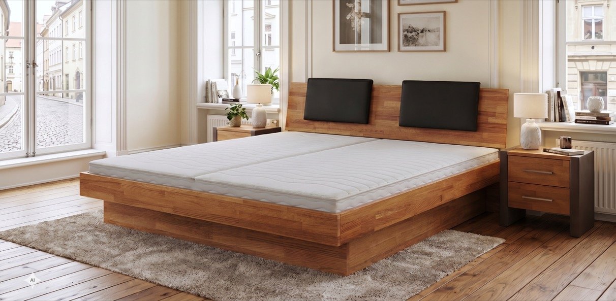 Wasserbett Domenique komplett mit Eiche Massivholz-Bettrahmen un Abbildung 1