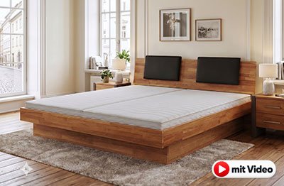 Wasserbett Domenique � Eiche-Massivholz und Holzkopfteil