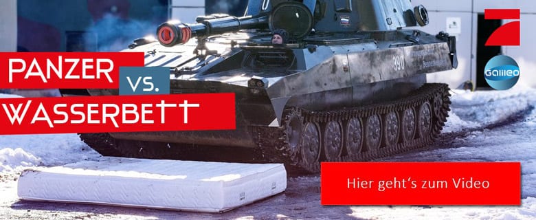 Wasserbett trotzt Panzer